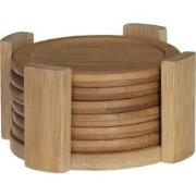 Decopatent® 6 Delige Ronde Onderzetters Set - Bamboe - Incl Onderzette...