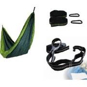 4gardenz® hangmat Vakantieset nylon Hangmat + Boombevestiging Groen