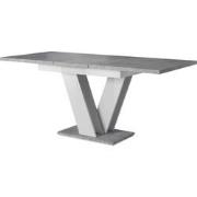 Meubella Eetkamertafel Moris - Wit - Betonlook - 160 cm - Uitschuifbaa...