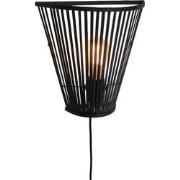 Wandlamp Merapi - Bamboe Zwart - 30x15x30cm