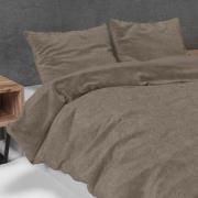 Sleeptime Dekbedovertrek Velvet Uni Taupe-1-persoons (140 x 200/220 cm...