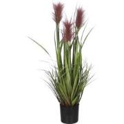 Mica Decorations Plume grass Kunstplant - 35x35x80 cm - PVC - Bruin