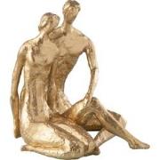 J-Line - Koppel Zittend Resine Goud - 29.5x29x35.5cm