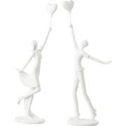 J-Line - Vrouw En Man Hart Ballon Poly Wit Assortment Van 2 - 13.5x5.5...