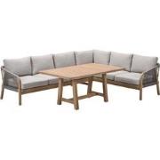 Garden Impressions Alora lounge dining set 3-delig rechts - grey sand