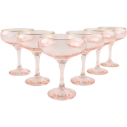 OTIX Champagnecoupe Glazen - Set van 6 - Roze - Champagneglazen - met ...