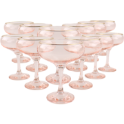 OTIX Champagnecoupe - Glazen - Set van 12 - Roze - Champagneglazen - m...