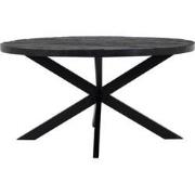 Eettafel Rond 130cm - Zwart - Hout - Jay - Giga Meubel