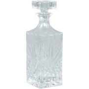 PTMD Vierkante Whisky Fles - 9 x 9 x 27cm - Kristal glas - Transparant