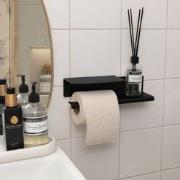 Toiletrolhouder 'Cloudy' M, kleur zwart