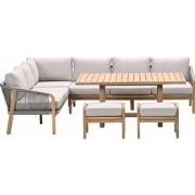 Garden Impressions Alora lounge dining set 5-delig links - grey sand