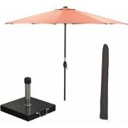 Garden Impressions Lotus stokparasol Ø300 cm - koper incl 40 kg Cosmo ...