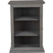 Clayre & Eef Wandkast  33x15x50 cm Grijs Hout Glas Rechthoek Opbergkas...