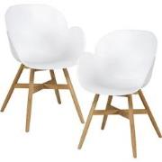 Exotan Tulip Tuin Fauteuil - Teak/Propyleen - Wit - Set van 2