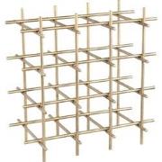 PTMD Gordo Brass Steel Square Open Frame Wine Rack