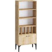 Boekenkast met 8 planken, 2 deuren, eiken saffierdecor, H175 cm - Poll...