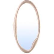 PTMD Don Beige Velvet Mirror Organic Oval L