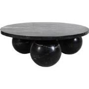 PTMD Diro Black Marble 3 Ball Coffeetable Round