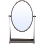 PTMD Francess Brown Round Iron Table Mirror Flower High