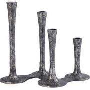 PTMD Lynette Silver Casted Alu Candleholder Rounds Base
