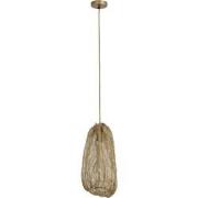 PTMD Hanglamp Maitia - 30x30x48 cm - Textiel - Goud