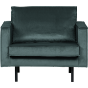 BePureHome Rodeo Fauteuil - Velvet - Teal - 85x105x86