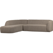 BePureHome Sloping Hoekbank Links - Chenille - Lichtbruin Melange