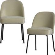 BePureHome Vogue Eetkamerstoelen - Fluweel - Pistache - Set van 2