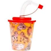 Decopatent® 12 STUKS BOERDERIJ DIEREN 3D Drink Beker met Rietje en Dek...