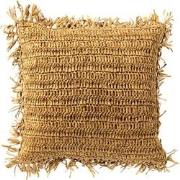 Dutch Decor ANTONIO - Sierkussen 45x45 cm - effen kleur met raffia - N...