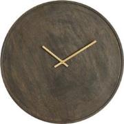 Light&living Klok Ø41 cm VETI mango hout donker bruin+goud