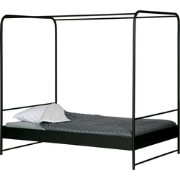 vtwonen Bunk Hemelbed - Metaal - Zwart - 190x206x125