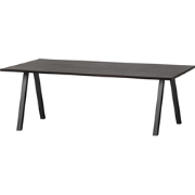 WOOOD Tablo  Tafel met 2-stand Poot - Eiken/Metaal - Zwart - 75x220x90