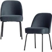 BePureHome Vogue Eetkamerstoelen - Fluweel - Teal - Set van 2