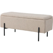 Marlou bouclé bankje met opbergruimte beige - 95 x 46 cm