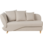 Beliani MERI - Chaise longue-Beige-Linnen