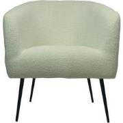 HSM Collection-Fauteuil Bouclé-77x68x83-Wit/Zwart-Stof/Metaal