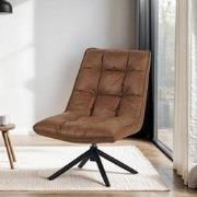 Draaifauteuil Yuki Cognac Ecoleer 360° Draaibaar