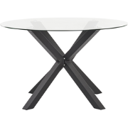 Beliani MALETTO - Ronde tafel-Zwart-Glas