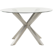 Beliani MALETTO - Ronde tafel-Zilver-Glas