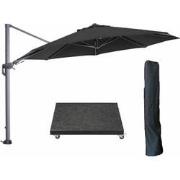 Garden Impressions Hawaii zweefparasol Ø350 cm carbon black / zwart me...