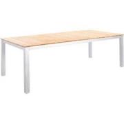 Arashi dining table 220x100cm. alu white/teak