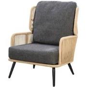 Tsubasa lounge chair alu black/rope natural/panther black