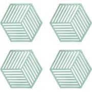 Krumble Pannenonderzetter Hexagon - Groen - Set van 4