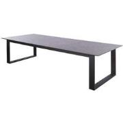 Teeburu low dining table 240x100x70cm. alu black/concrete