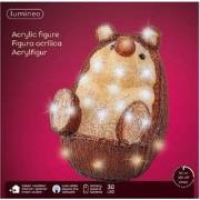 LED egel l23.5b19h24 cm bruin/koel wit kerst