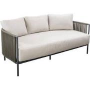 Umi sofa 3 seater aluminium black/rope grey