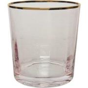 Drinkglas glas d8.90h9.60 cm roze kerst