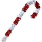 Clayre & Eef Kerstdecoratie Zuurstok 95 cm Rood Wit Kunststof