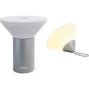 Sompex | Tafellamp Mikano | Zilver | Accu | Dimbaar